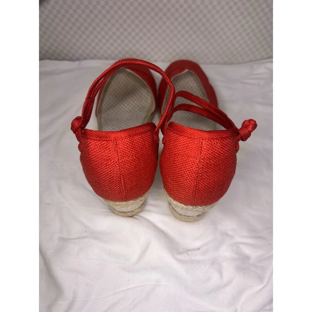 Platform sandals for women Red, semi-circular toe size 40/ 8 brand Baledo
